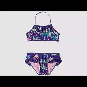 2t Appaman EUC Purple Tropical Palm Tree Print 2 piece Bathing Suit